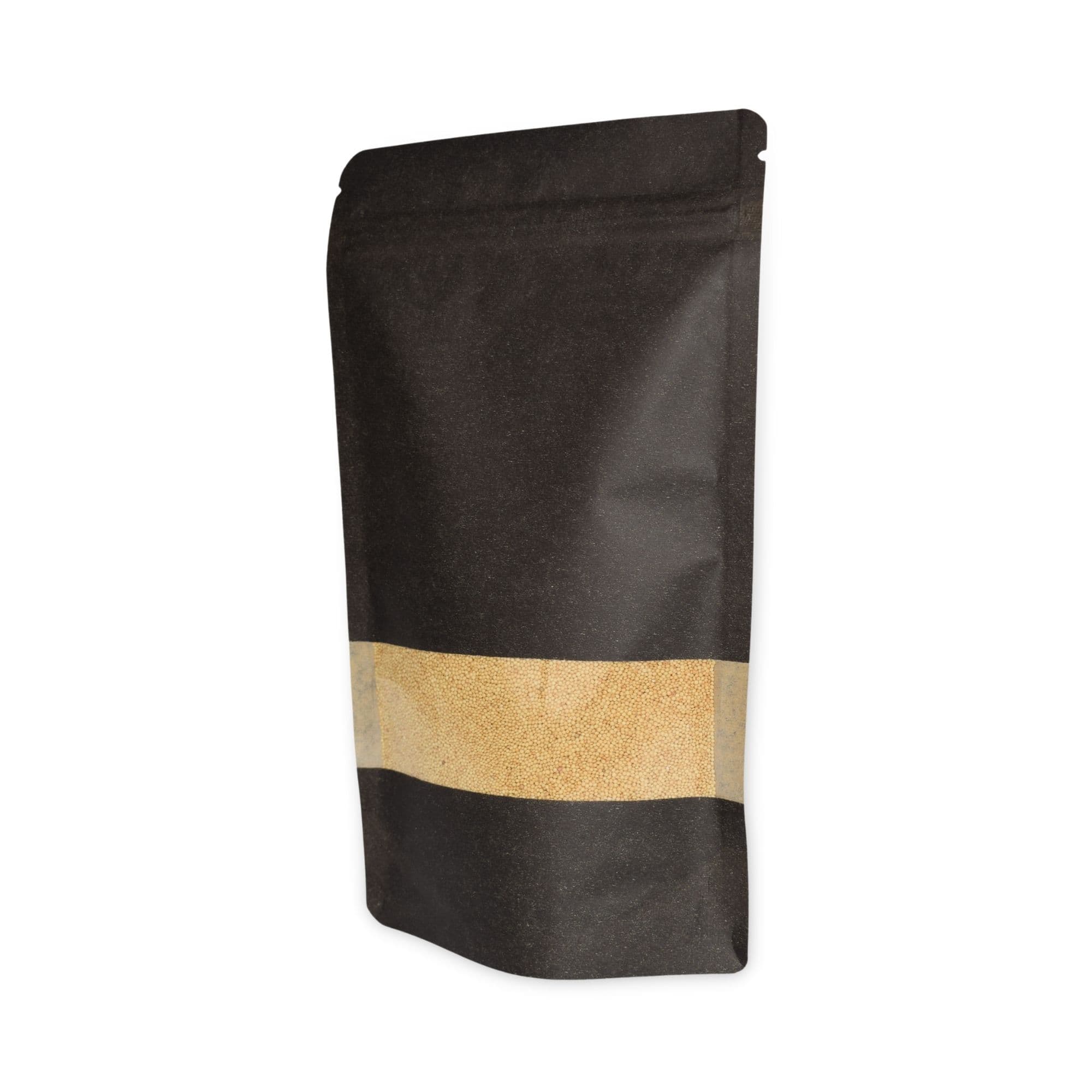 Crne kraft vrećice sa zip zatvaračem – PROZOR 130x70x255mm (500ml)