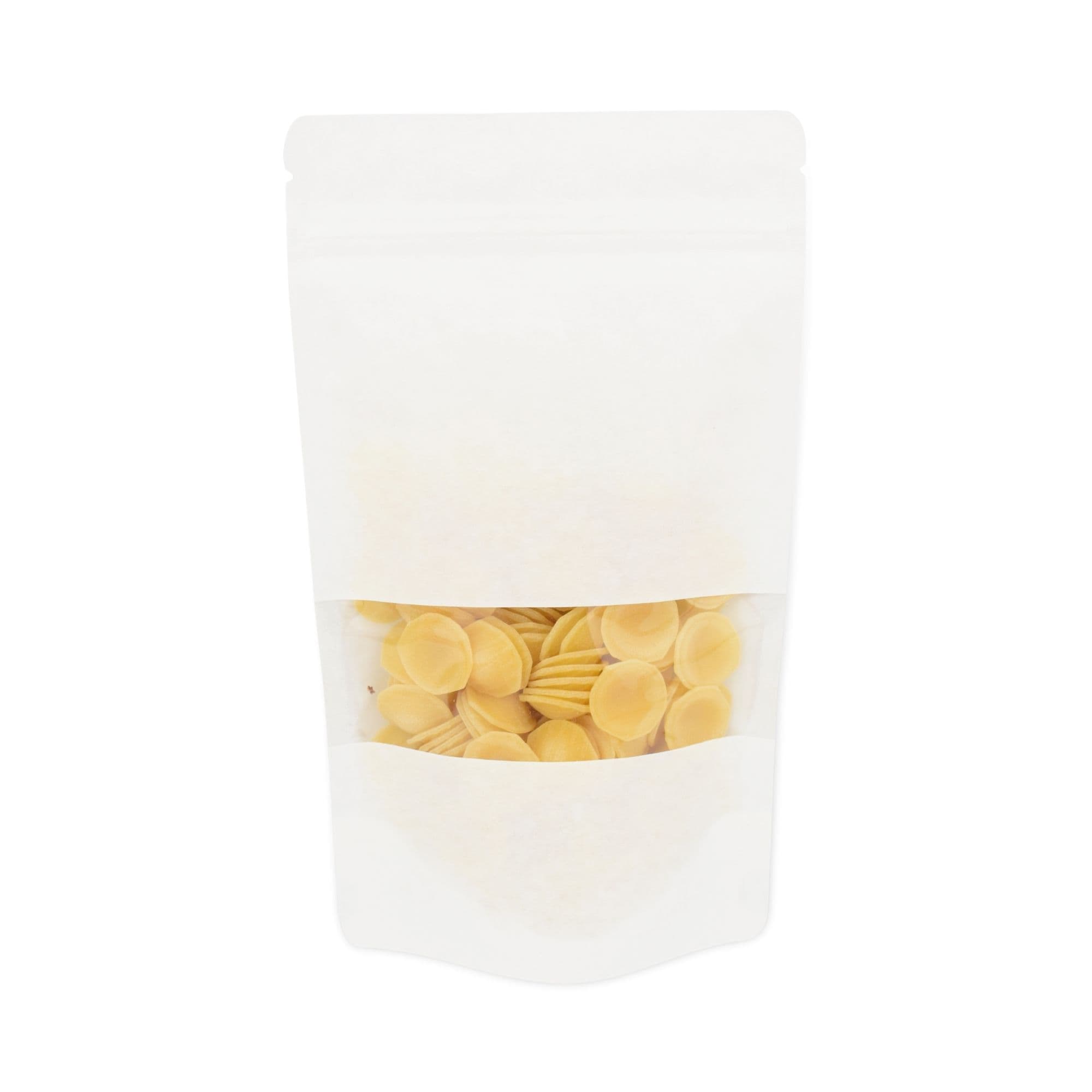Kraft bijele vrećice sa zip zatvaračem – PROZOR 130x70x225mm (500ml)